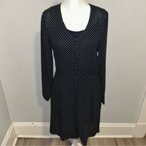 Chic Black and White Polka Dot Midi Dress